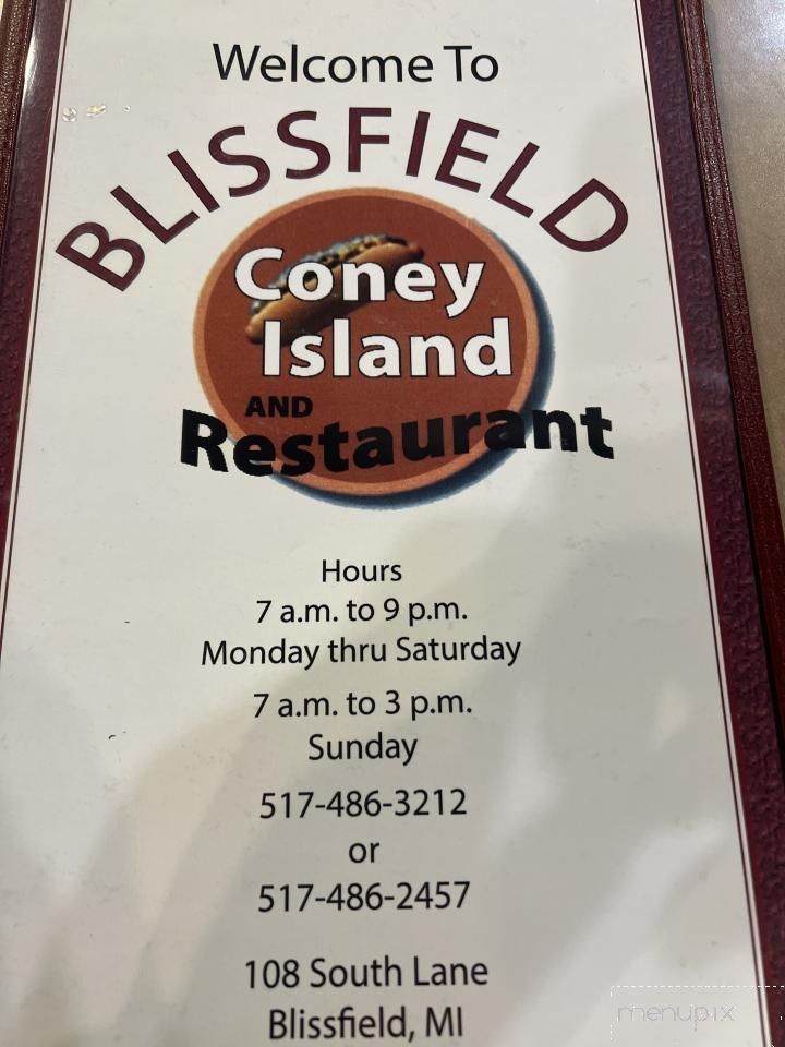 Blissfield Coney Island - Blissfield, MI menu_pic