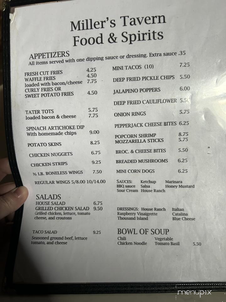 Miller's Tavern - Fowler, MI menu_pic