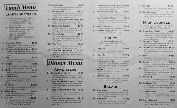 Thai's Corner - Burien, WA menu_pic