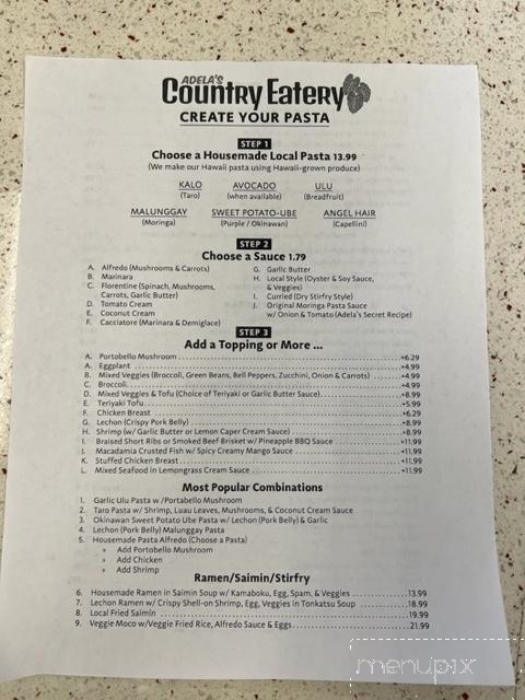 Adela's Country Eatery - Kaneohe, HI menu_pic