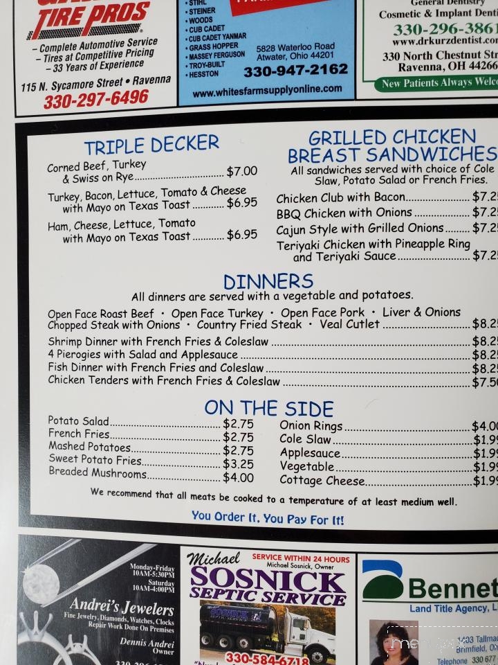 Megan's Family Restaurant - Ravenna, OH menu_pic