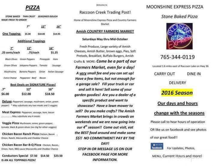 Moonshine Express Pizza - Rockville, IN