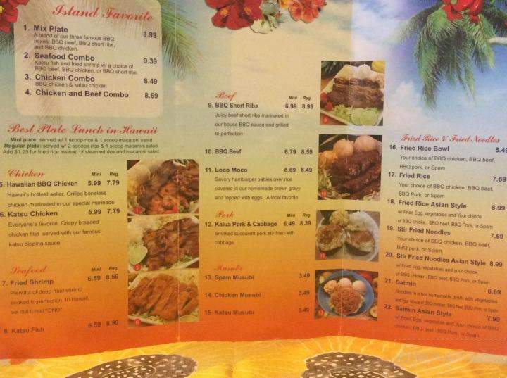 Aloha Barbecue Grill - Lubbock, TX menu_pic