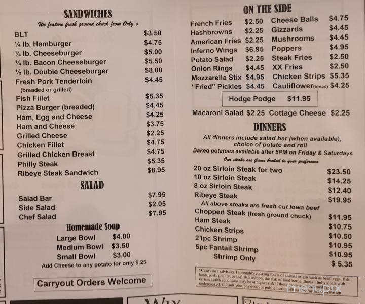 Doc's Tap - Clarksville, IA menu_pic