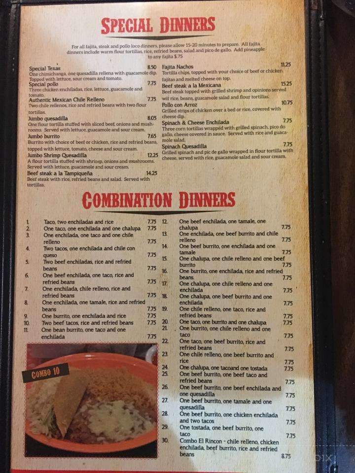 El Rincon Mexican Restaurant - Bridgeport, WV menu_pic