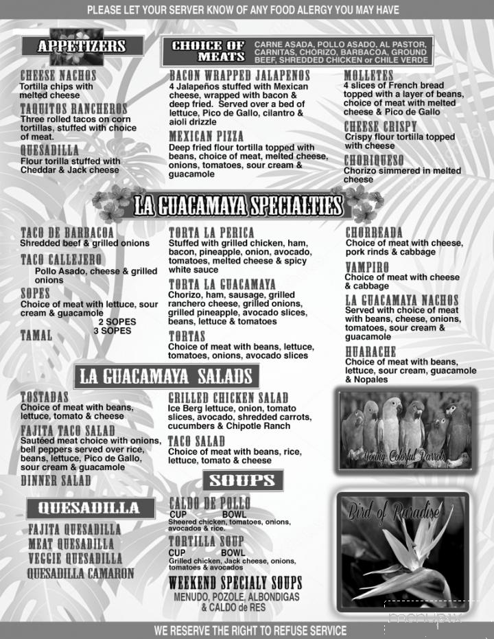 Taqueria La Guacamaya - Grants Pass, OR menu_pic