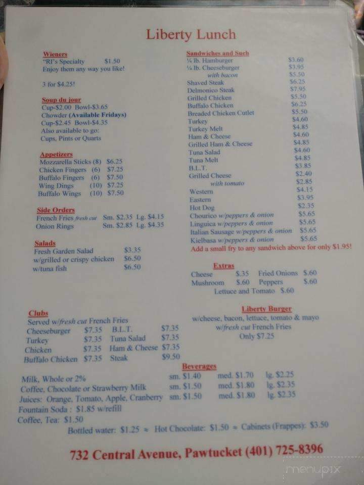 Liberty Lunch - Pawtucket, RI menu_pic