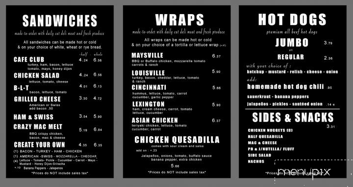 Cafe Cream - Maysville, KY menu_pic