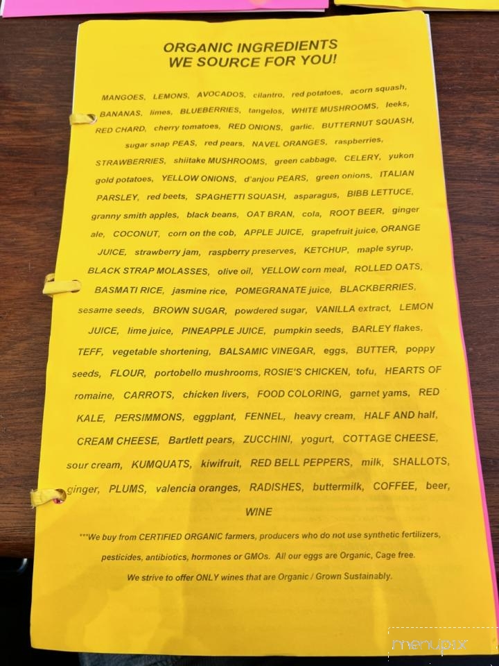 Cafe Pasqual's - Santa Fe, NM menu_pic