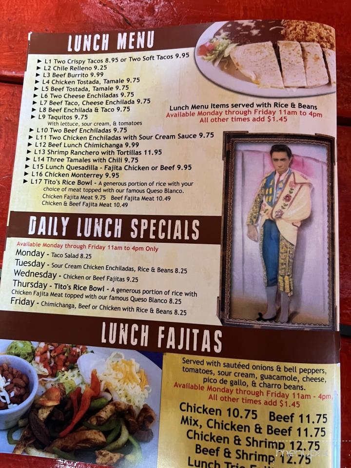 Jose Tequila's - Marshall, TX menu_pic
