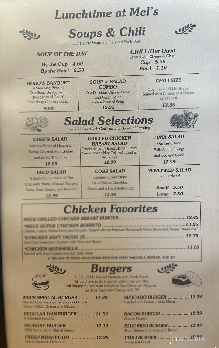 Mel's Diner - Fountain Valley, CA menu_pic