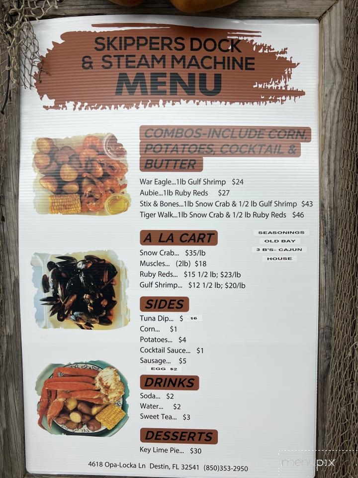 Skippers Dock & Steamer - Destin, FL menu_pic
