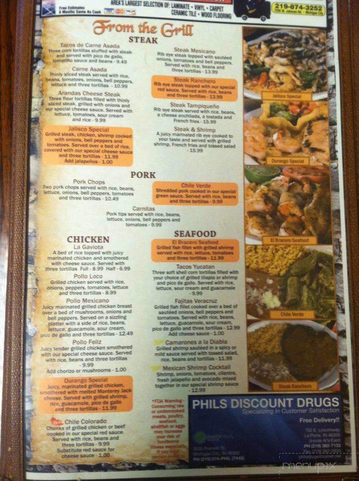 El Bracero - Michigan City, IN menu_pic