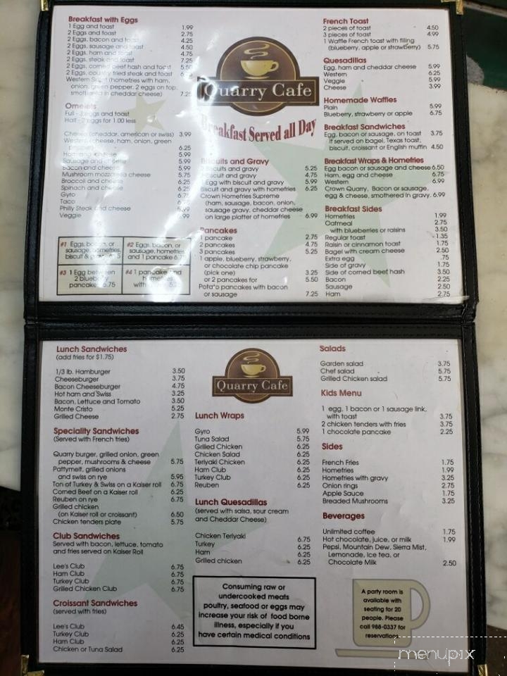 Quarry Cafe - Amherst, OH menu_pic