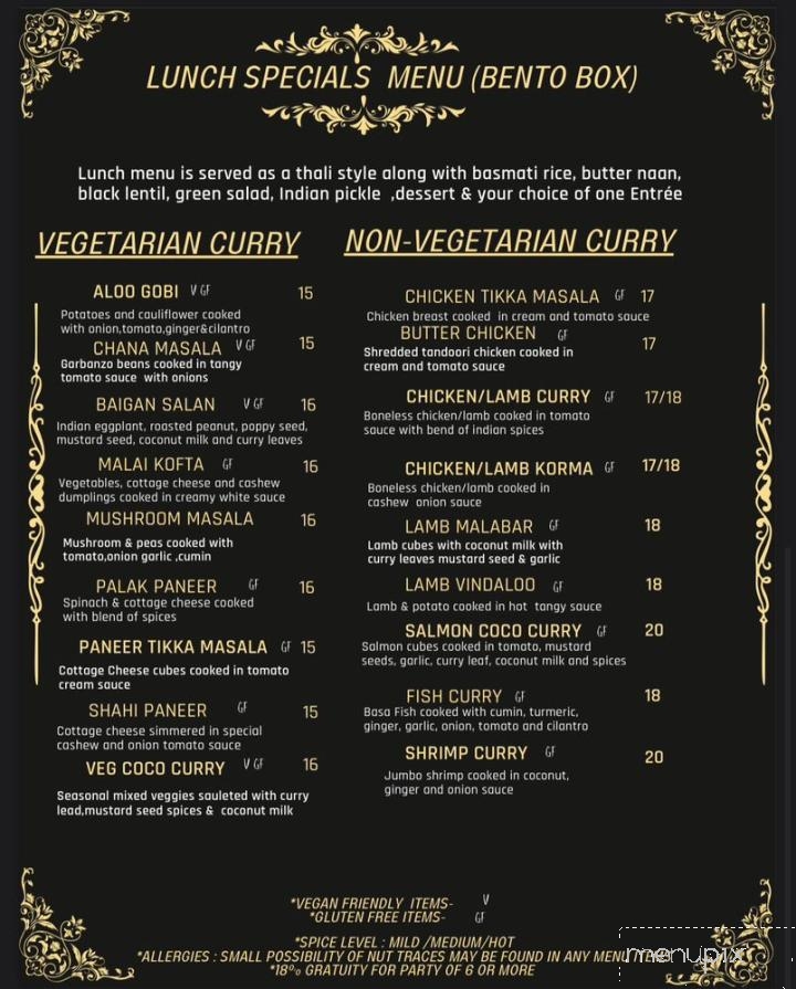 Namo Indian Cuisine - Concord, CA menu_pic