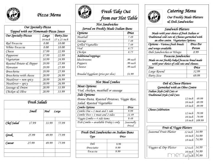 Molisana Bakery - Mississauga, ON menu_pic