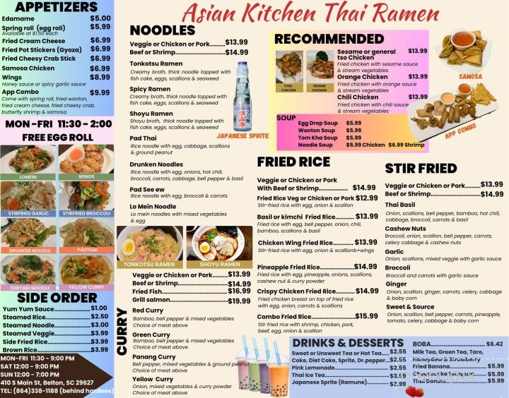 Asian Kitchen Thai Ramen - Belton, SC
