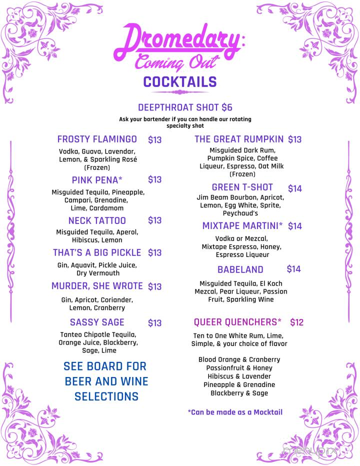 Dromedary - Brooklyn, NY menu_pic