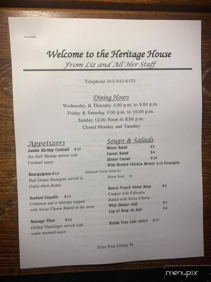 Heritage House - Harvard, IL menu_pic