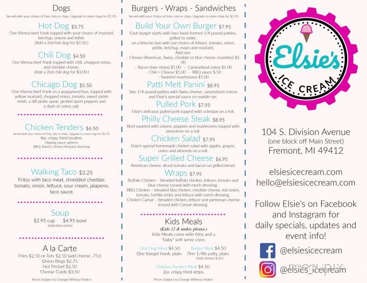 Elsie's Ice Cream Station - Fremont, MI menu_pic