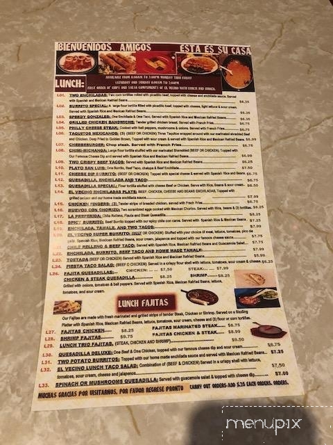 El Vecino - Birmingham, AL menu_pic
