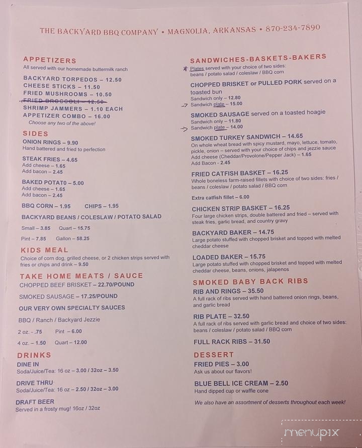 Backyard Barbeque Co. - Magnolia, AR menu_pic