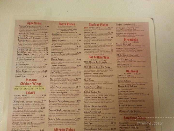 Toscano's Pizza and Grill - Athens, TN menu_pic