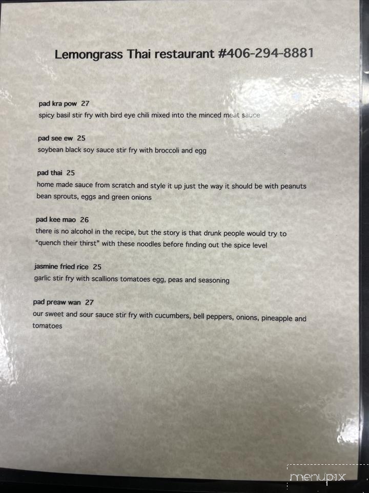 Lemon Grass Thai Restaurant - Billings, MT menu_pic