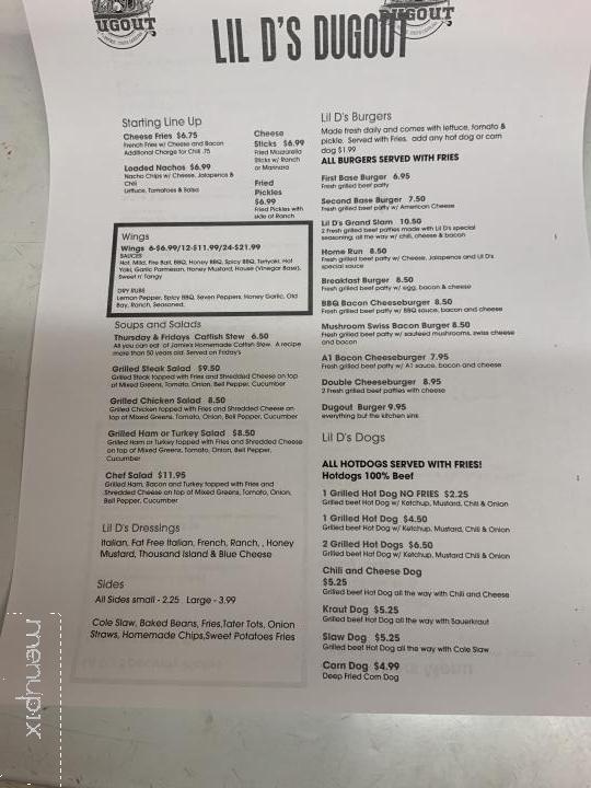 Lil D's Dugout - Florence, SC menu_pic