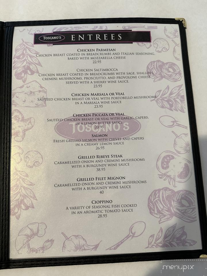 Toscano's Restaurant - Murphys, CA menu_pic