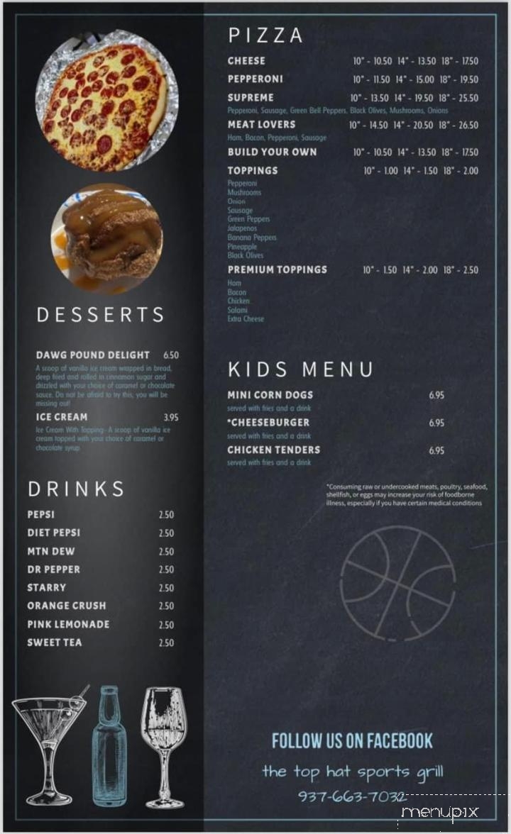 Top Hat - Saint Paris, OH menu_pic