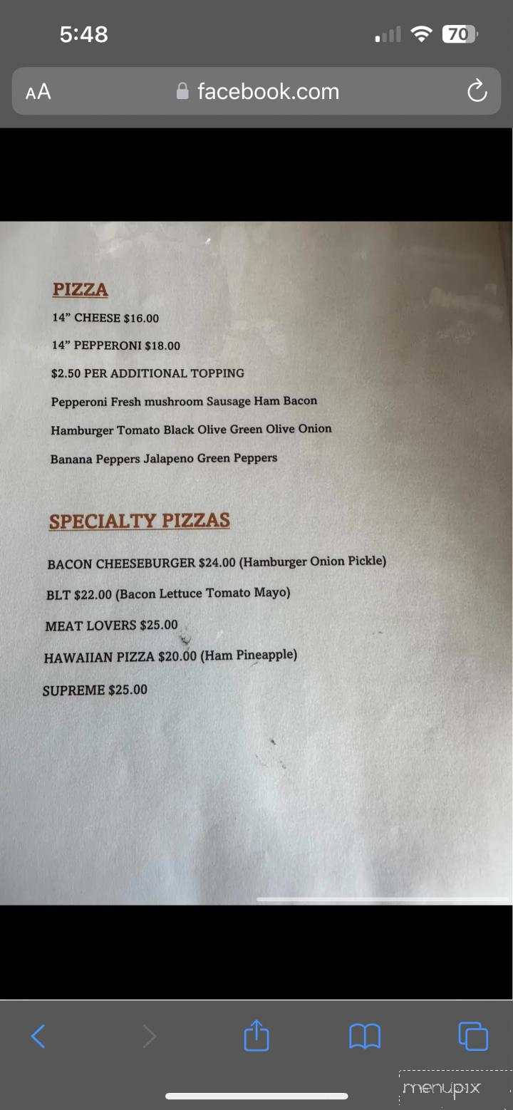 Perronville Pub - Bark River, MI menu_pic