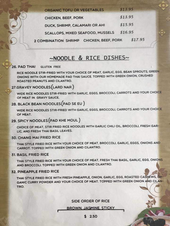 New Chiang Mai Thai Cuisine - Hilo, HI menu_pic