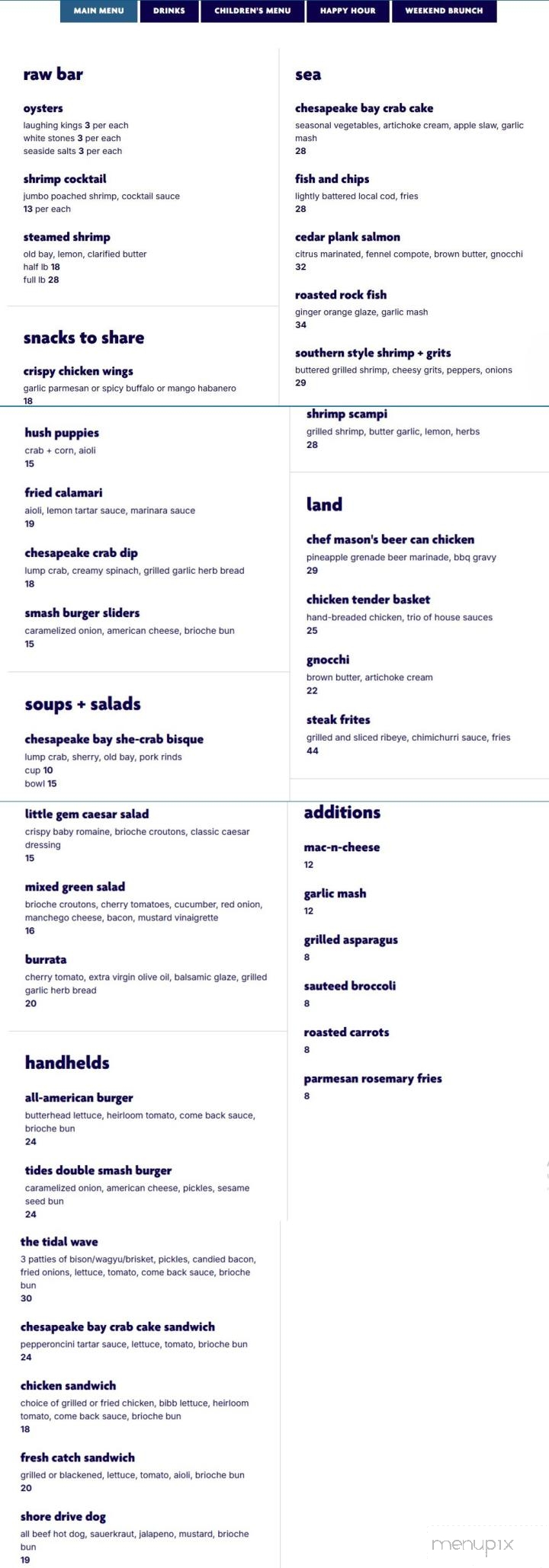 Tides Coastal Kitchen - Virginia Beach, VA menu_pic