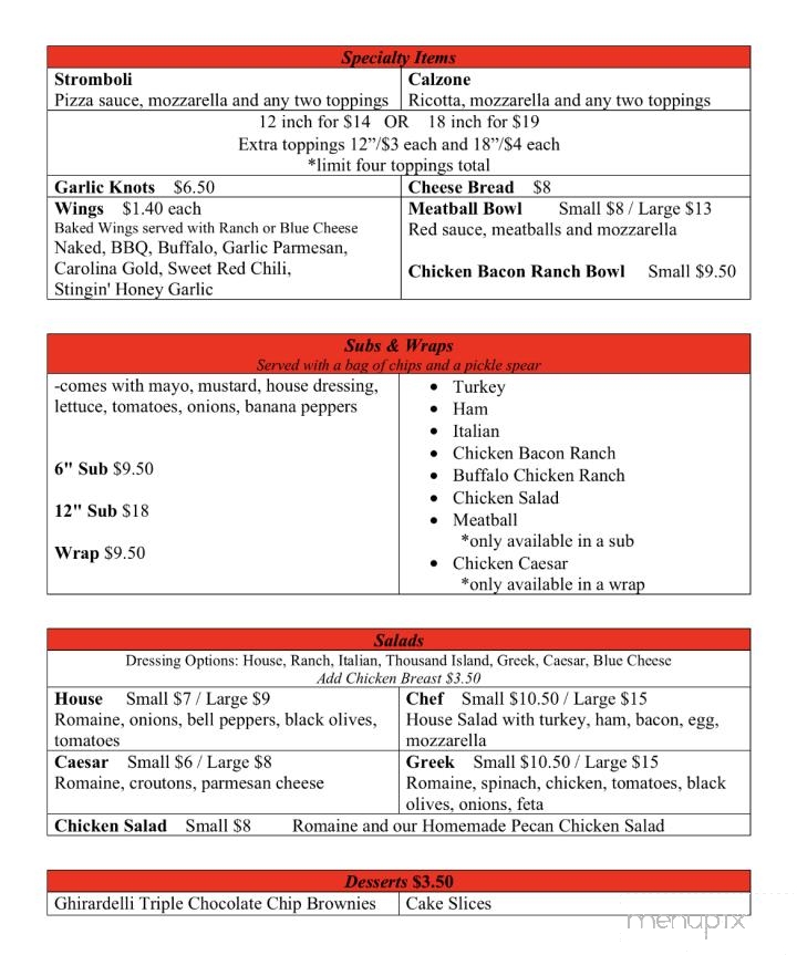 Cucinella's Brick Oven Pizzeria - Perry, FL menu_pic