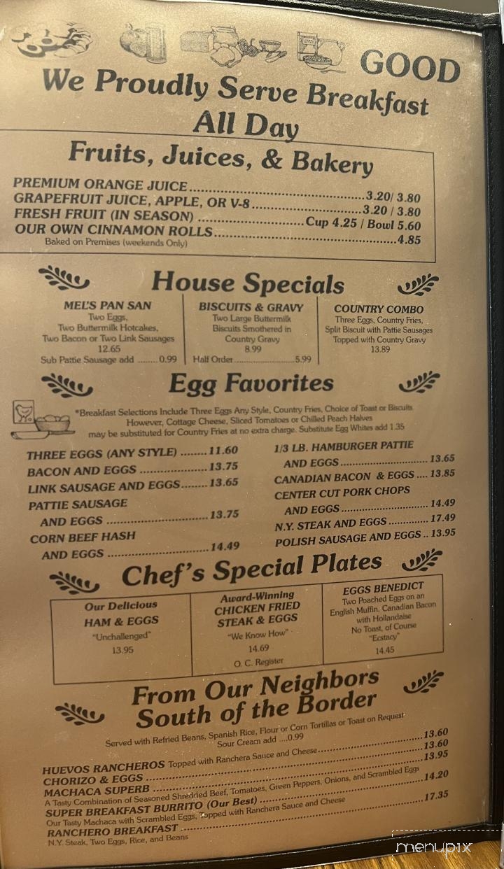 Mel's Diner - Fountain Valley, CA menu_pic