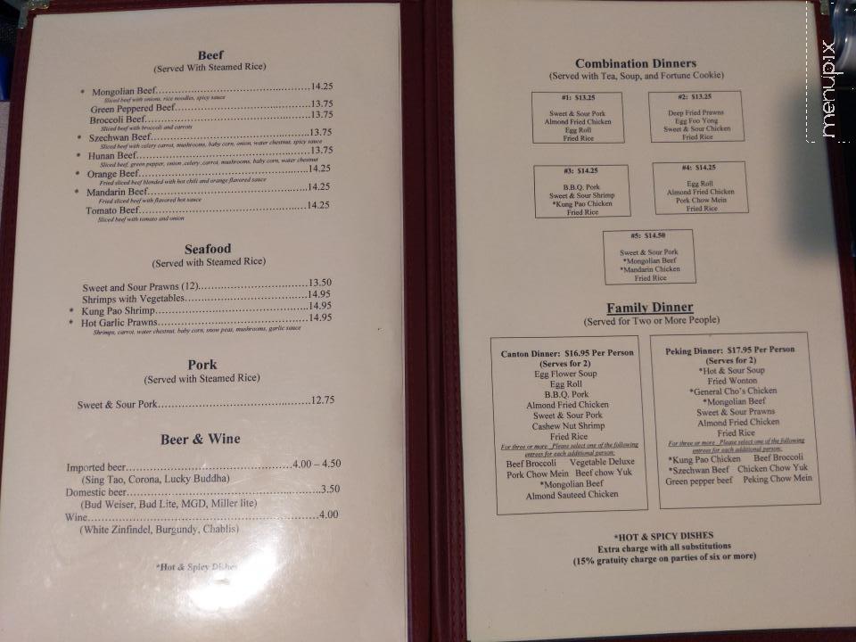 Peking Chinese Restaurant - East Wenatchee, WA menu_pic