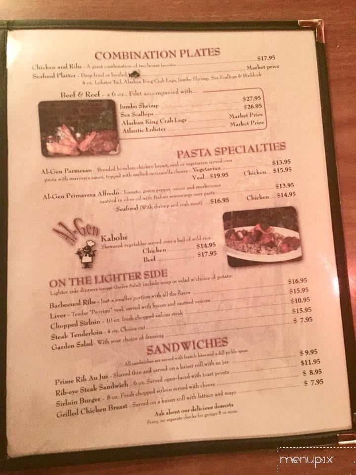 Al Gen Dinner Club - Rhinelander, WI menu_pic