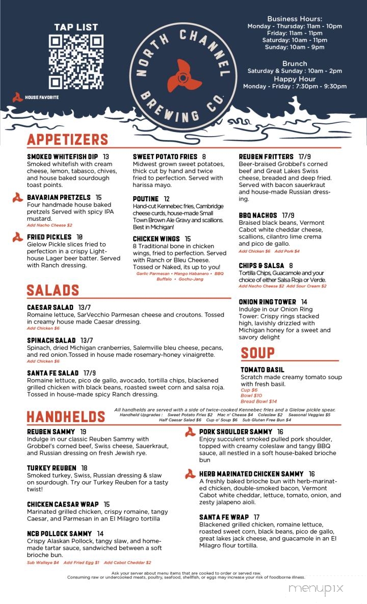 North Channel Brewing - Manistee, MI menu_pic