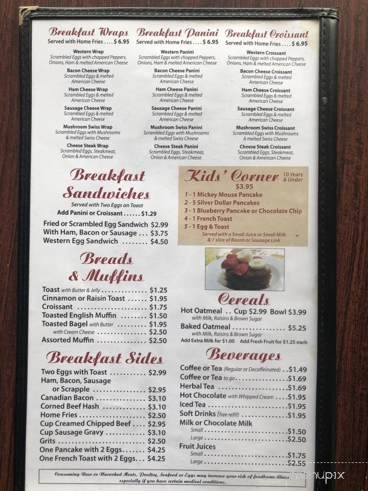 West Manchester Diner - York, PA menu_pic