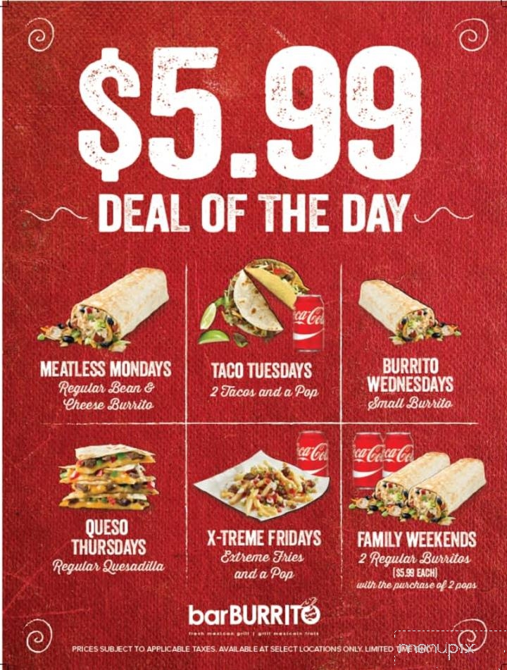 barBURRITO - Chatham, ON menu_pic