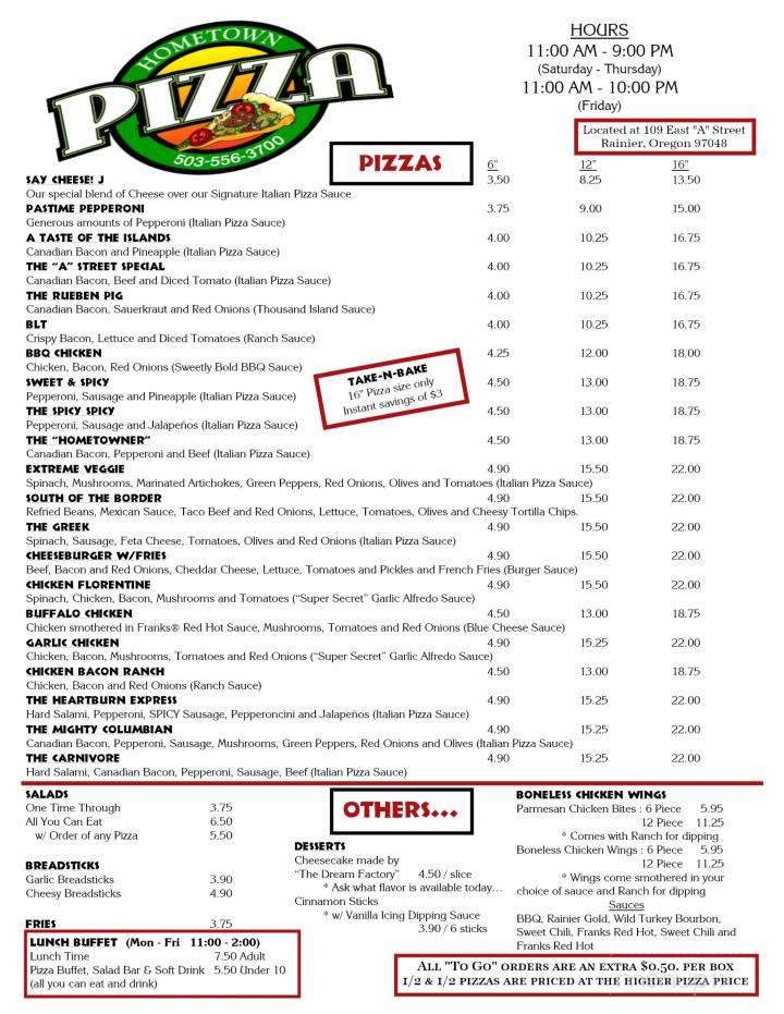 Hometown Pizza - Rainier, OR