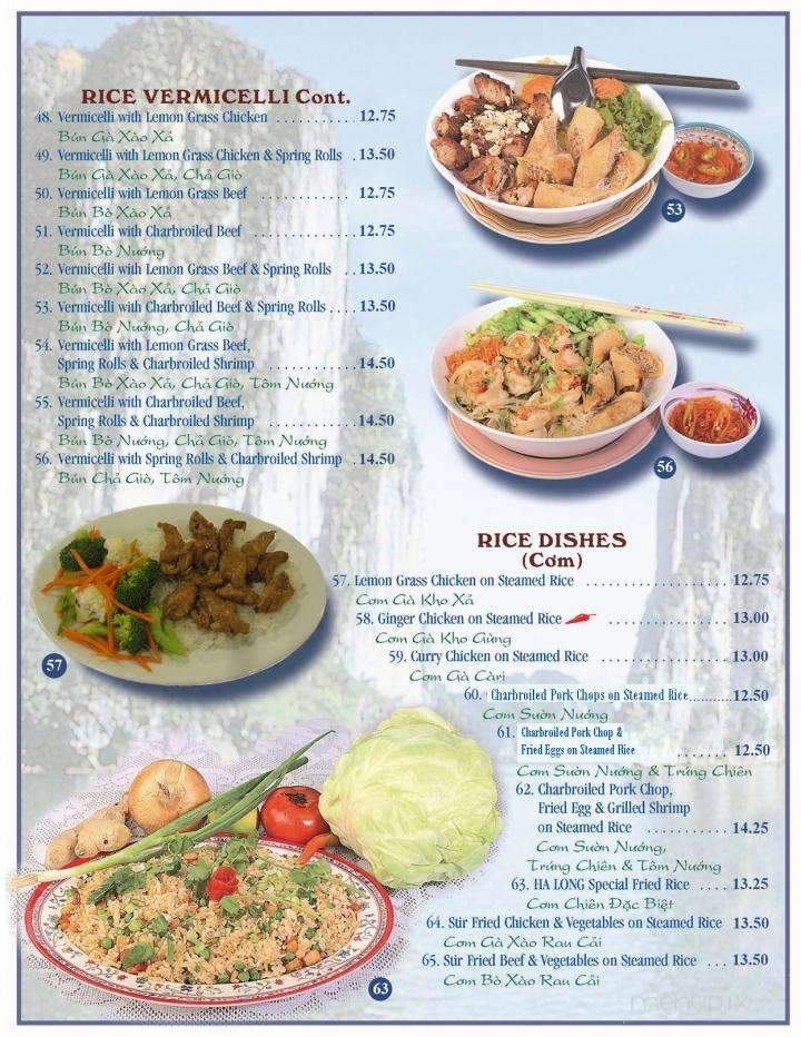 Ha Long Bay Restaurant - Calgary, AB menu_pic