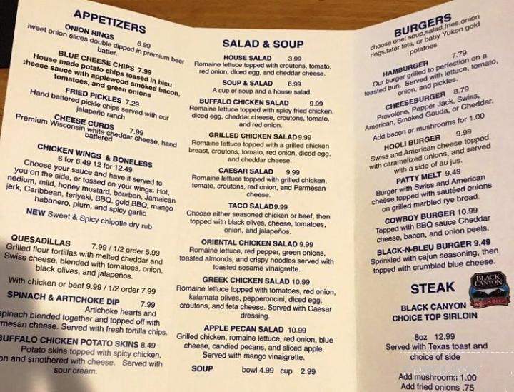 Hooligans - Mankato, MN menu_pic