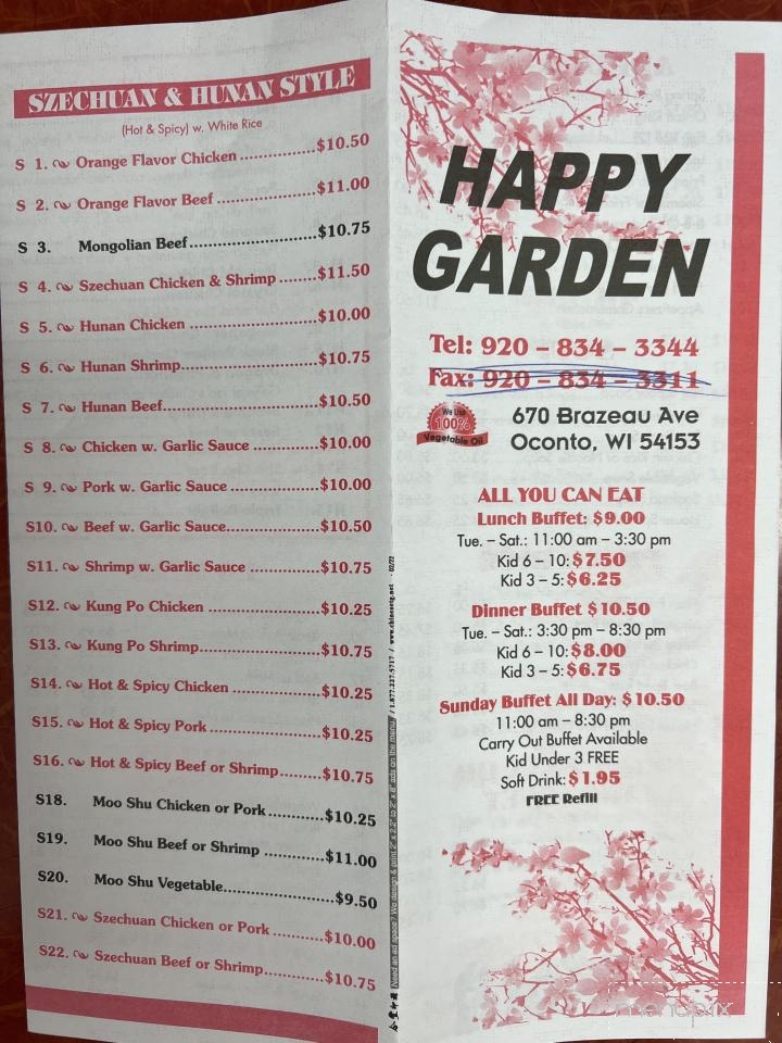 Happy Garden - Oconto, WI