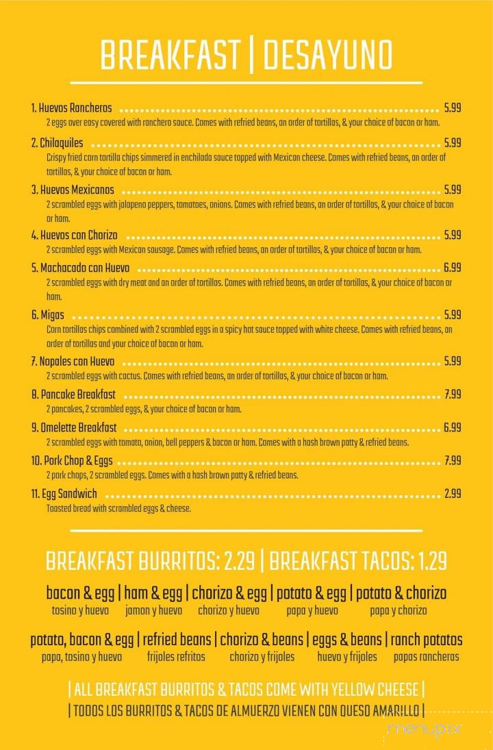 Hernandez Mexican Restaurant - Lufkin, TX menu_pic