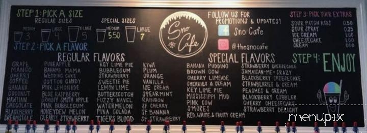 Sno Cafe - Raymond, MS menu_pic