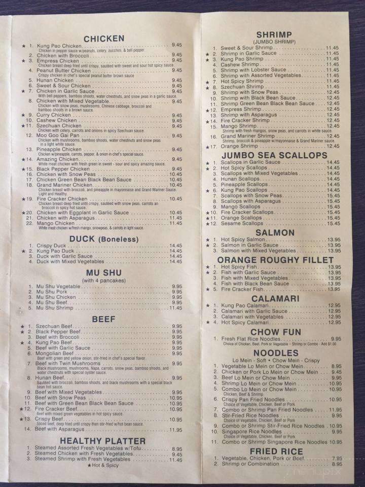 Fan's Chinese Cuisine - Longmont, CO menu_pic