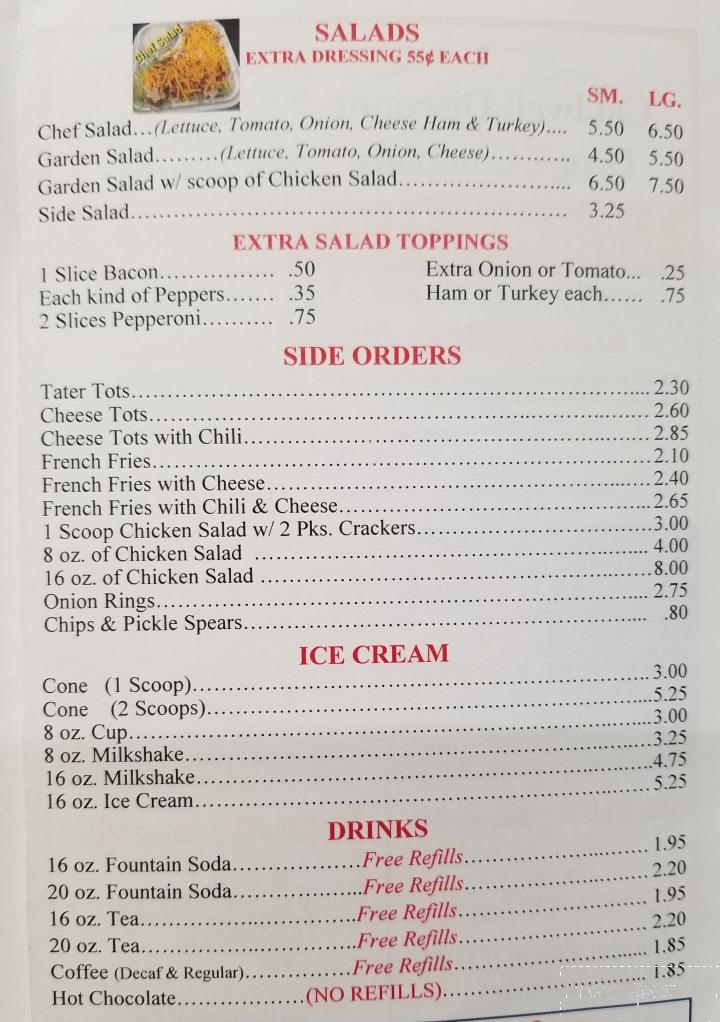 Yellow Submarine Restaurant - Hudson, NC menu_pic