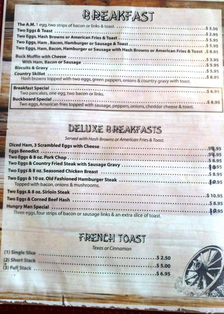 Buckboard - Lakeville, MN menu_pic